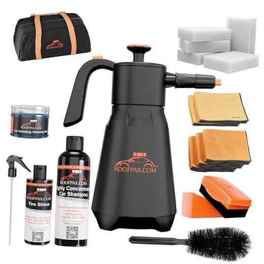 Waterless Eco Car Wash Spray Kit with Foam Nozzle & Microfiber Towels
