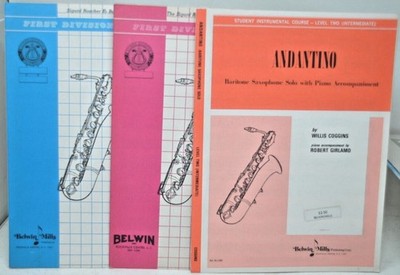 Eb Baritone SAXOPHONE Solo Piece with Piano Sheet Music Belwin SAX Vintage Lot 3
