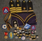 LARGE MILITARY LOT - PINS / PATCHES / MEDAL / DUTCH CAP - WW2 & LATER