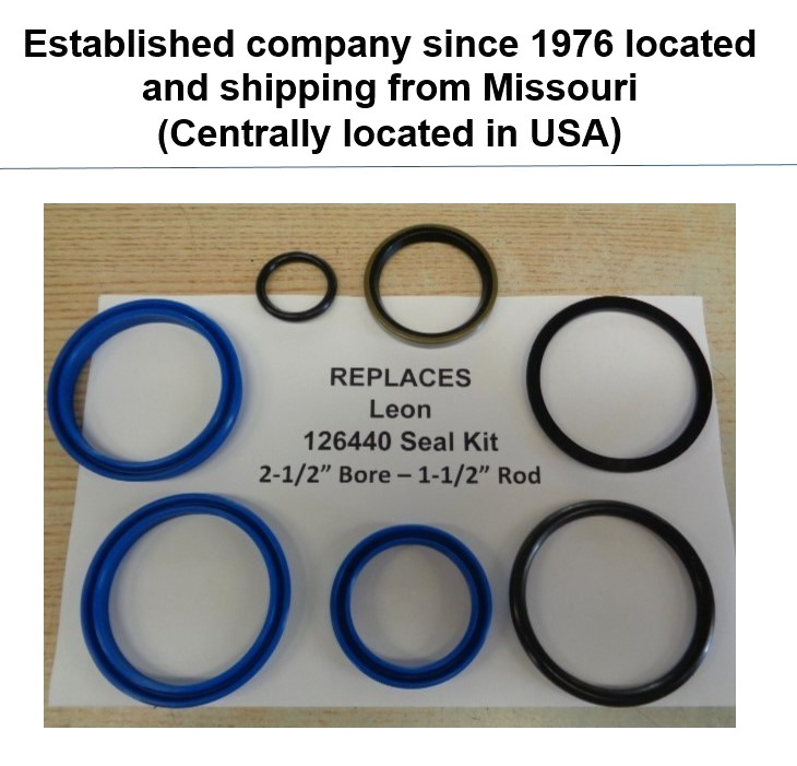 Replaces 126440 Leon Seal kit (2-1/2" bore & 1-1/2" Rod) For Most Model 636,707