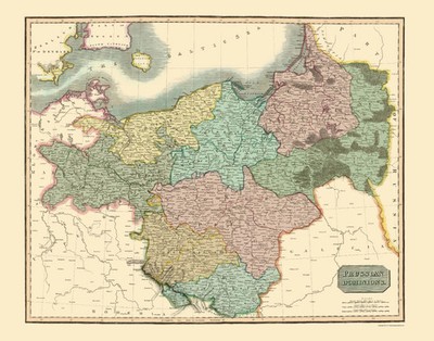 Historic Map - Prussia Germany - Thomson 1817 - Vintage Wall Art