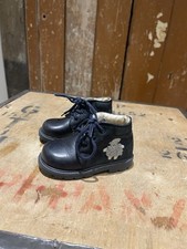 Mod'8 Black Boots Children's Toddlers Kids Black Leather Boots Lace Up Size 20
