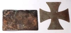 Trench art metal postcard WW2 German Iron Cross Germany WWII Wehrmacht Military