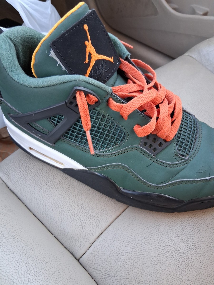 Jordan Air Jordan 4 Green Orange Black Low Top Men's Athletic