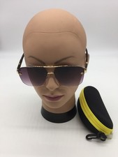 Gucci Unisex Gold Trendy Designer Sunglasses Purple Lenses