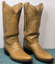 VTG Tony Lama Women's 8.5E Cowboy Boots Tan Style 6275