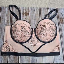 Auden bustier bralette corset bra top light pink and black Women's size Medium