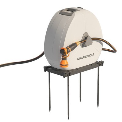 Giraffe Tools 1/2'' x 82FT Retractable Garden Hose Reel 360° Swivel Ground Mount