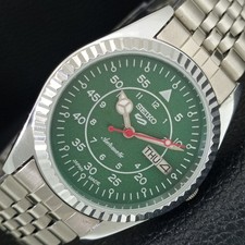 VINTAGE REFURBISHED SEIKO 5 AUTOMATIC 6309A JAPAN MENS GREEN WATCH a442950-1