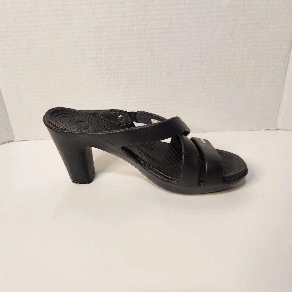 Crocs Womens Cyprus IV Heel Sandals Black Slip-on Open Toe Size 9 - Image 3 of 4