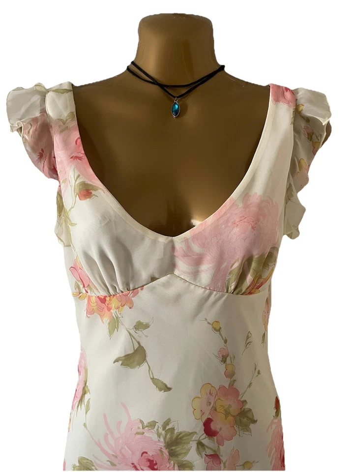 Maxi Vestido Midi Floral De Colección Años 90 Y2K La Belle Chifón Babydoll Suave Romántico Hada Foto 3 de 4