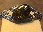 Vintage Beautiful Ornate Baltic Amber and Sterling Bracelet and Pendant Set — photo 2