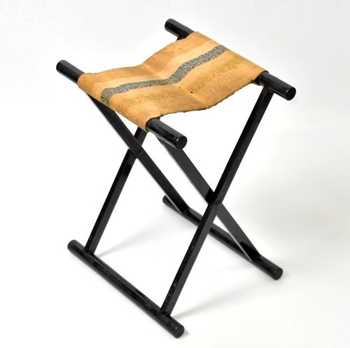 Antique Sengoku Period Samurai Shogi Folding Camp Stool Kosho Chair Wood Lacquer