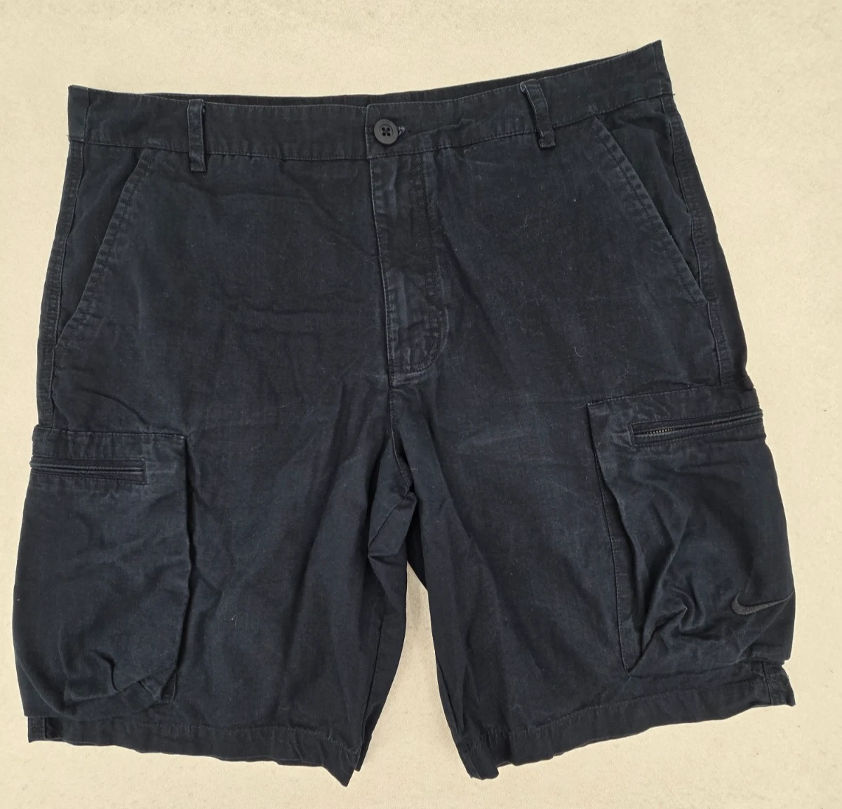 Nike Cargo Shorts 36 Dark Navy Ripstop Cotton Casual Beach Hiking Pockets