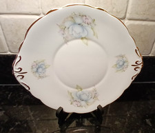 Vintage Montfort Biltons Fine Bone China Cake Plate Pale Blue Flower Pattern VGC