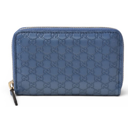Gucci coin case/card case GUCCI mini wallet/coin purse micro Guccisima blue