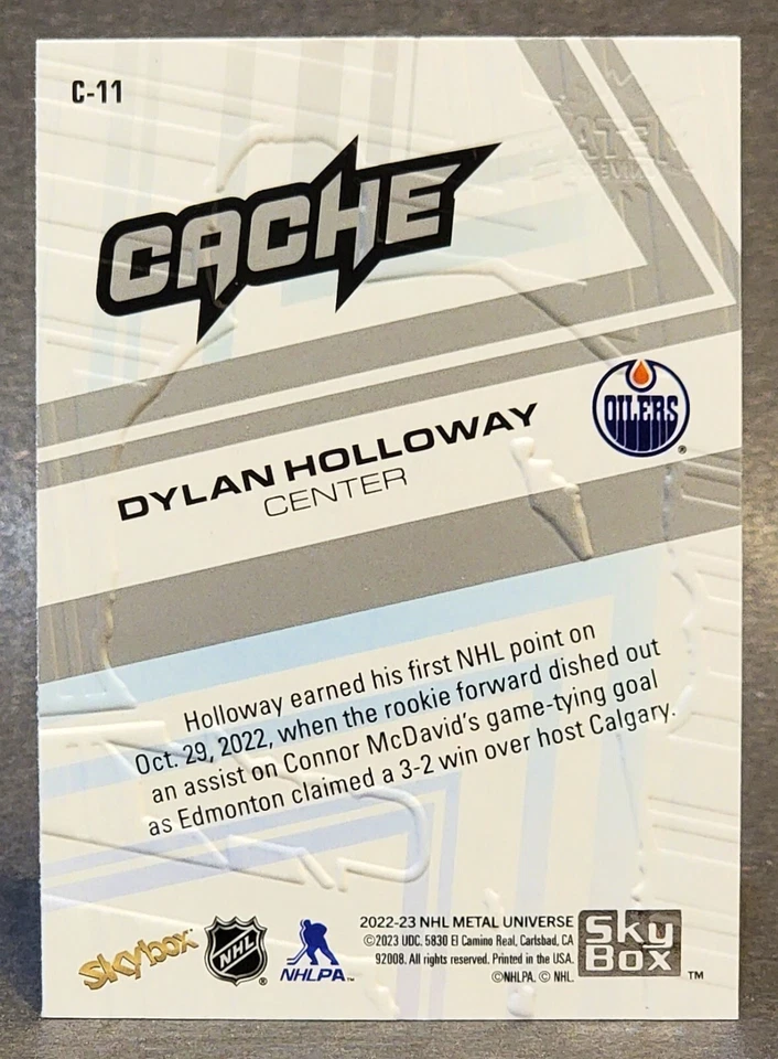 2022-23 Skybox Metal Universe Cache #C-11 Dylan Holloway - Image 2 of 2