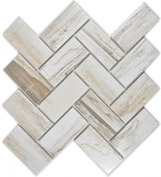 Mosaik Fliese Keramik Beige FischgräT Holz Hell Fliesenspiegel KüChe M ...-image