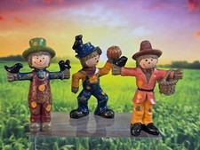 New 3 of mini scarecrow fall Thanksgiving Figurines Figures