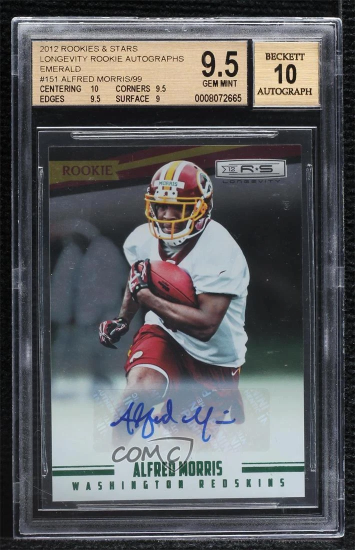 Alfred Morris Panini Rookies & Stars #151 Longevity Emerald Autograph