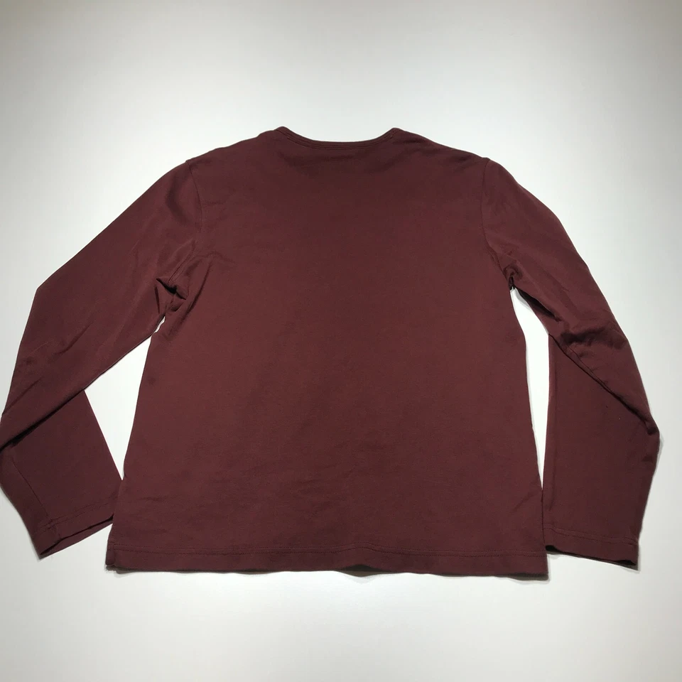 Мужская футболка Joseph Abboud размер M коричневая Henley с длинным рукавом на 3 пуговицах легкая - Изображение 2 из 4