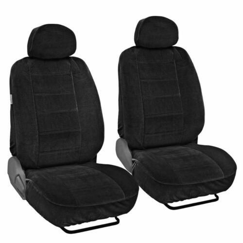 Black Full Cloth Low Back Auto Seat Covers Encore Style 4-Piece Premium Set