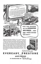 1937 Eveready Prestone Anti-Freeze Vintage Color Print Ad Ephemera