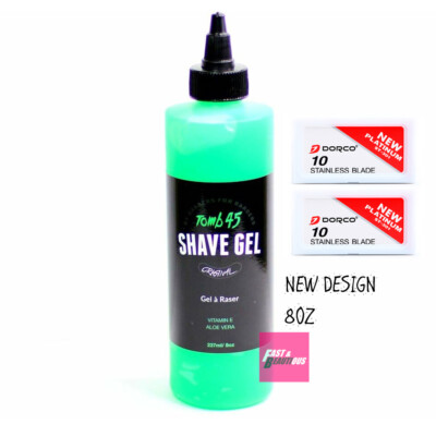 Tomb 45 shave gel 8oz, Bundle with Dorco 20 blades 