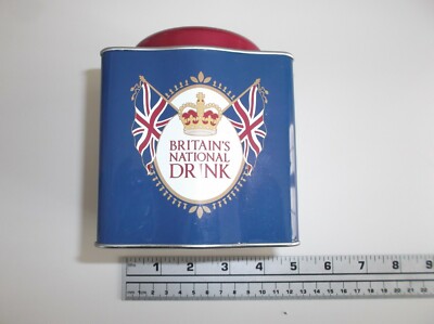 Britain's National Drink Tea Caddy Container Tin EUC Half Moon Bay
