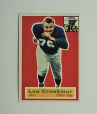 HIGH GRADE 1956 Topps Football #8 Lou Creekmur Lions MINT - 