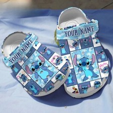 Personalized Stitch Shoes, Stitch Clogs,Cartoon Summer Slippers,Adults Kids Clog