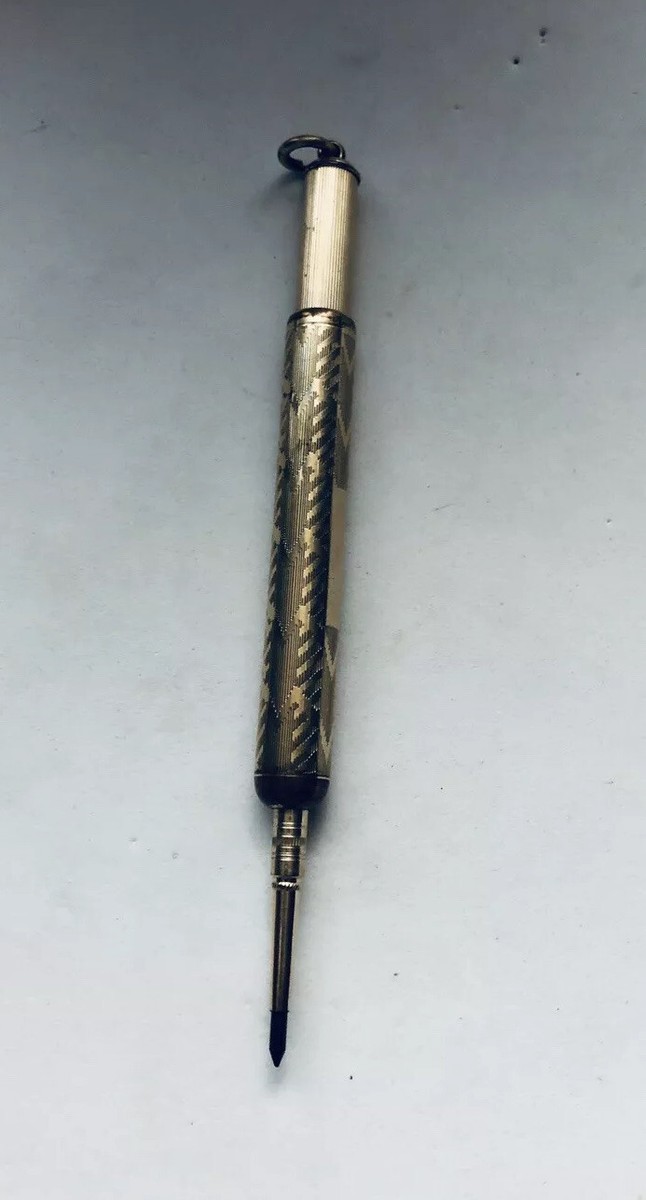 その他 Antique Propelling And Telescopic Pencil Antique Early 1900,s Gold Field Ring Top Telescopic Propelling
