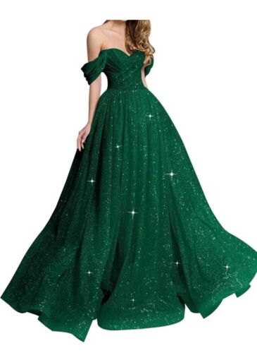 Off The Shoulder Prom Dresses Formal Tulle Illusion Party Gown