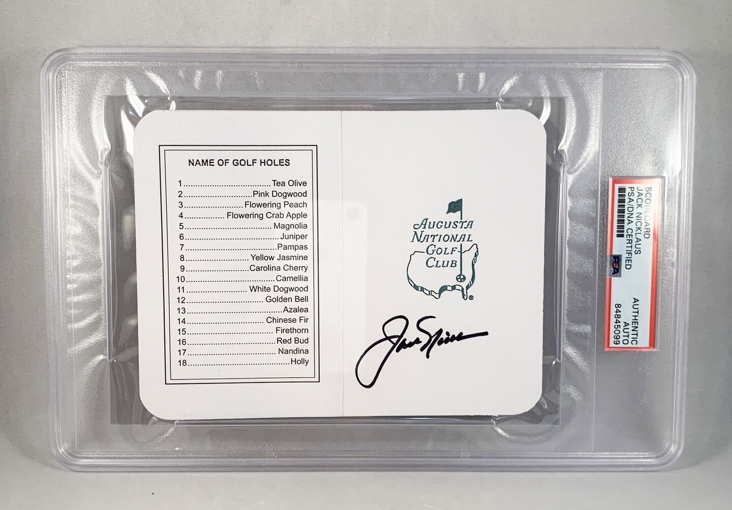 Jack Nicklaus Signed Masters ScoreCard 5 PSA/DNA 17 COA