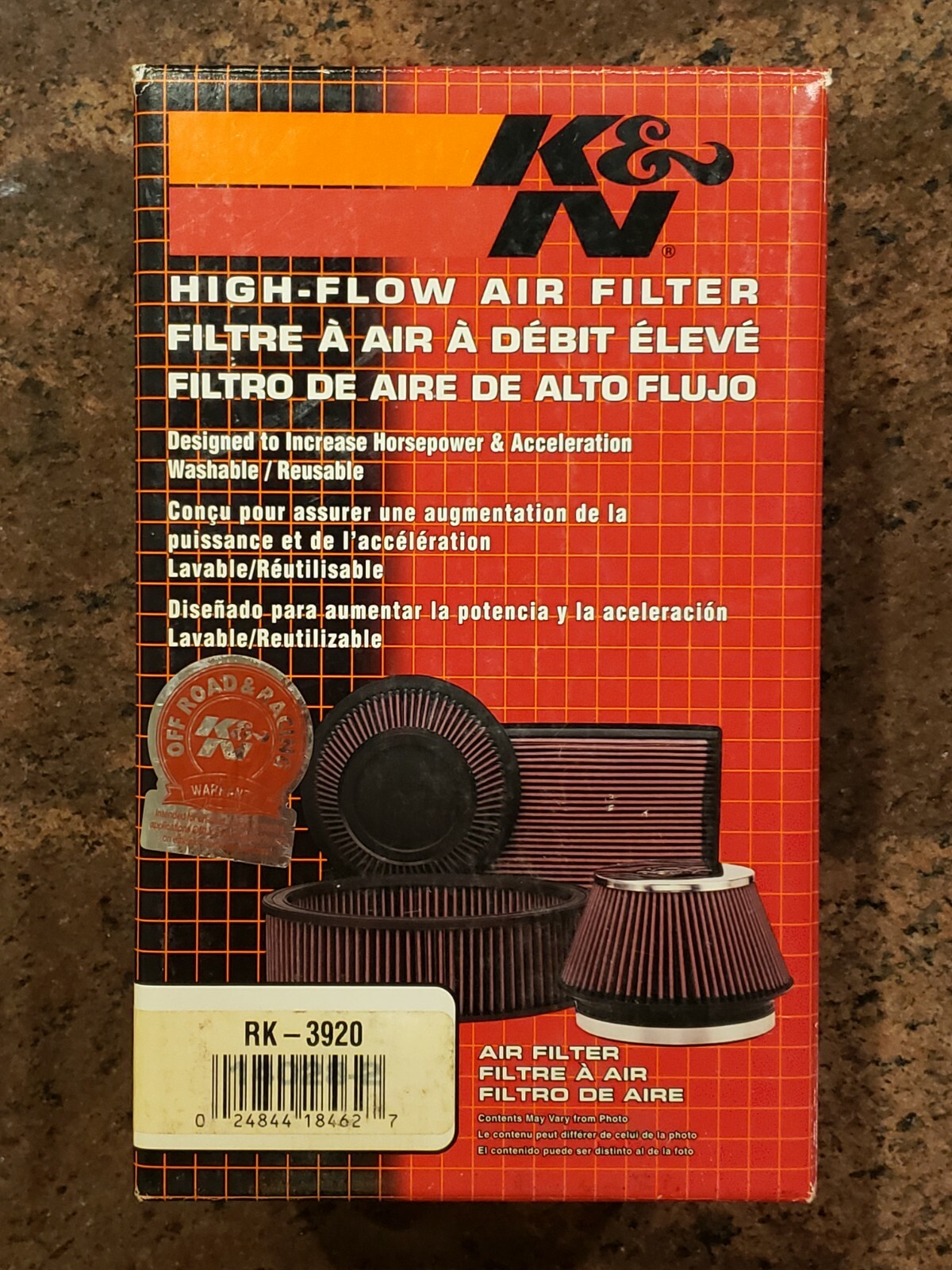 K&N RK3920 200406 Yamaha Rhino 660 Air Filter w/ Pre Charger Filter