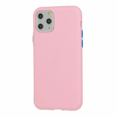 Für APPLE IPHONE 12 PRO MAX - SOLID SILICONE Hülle Case Mikrofaser  HELL PINK
