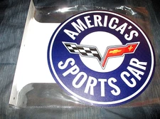 CORVETTE - America's Sports Car - Double-Sided Metal Flange Sign #4  NEW**