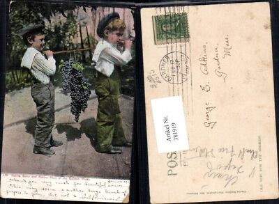 381919,Kinder Buben Jungen Weintraube a. Stock getragen Native Sons and Native F