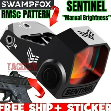 SwampFox SENTINEL RED DOT Manual BRIGHTNESS Optics Sight for RMSc Cut SWAMP FOX