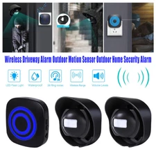 656ft Wireless Driveway Alarm Doorbell Motion Sensor Outdoor Home Security Set