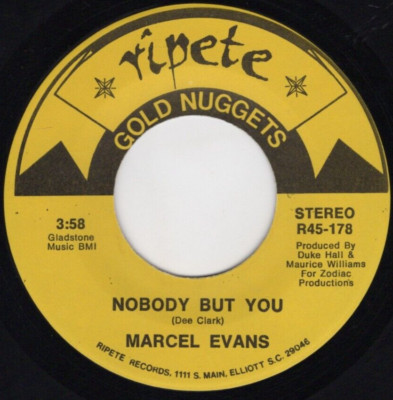 Marcel Evans   Nobody But You 1984 Ripete R&B Soul VG+