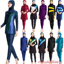 3pcs Modest Women Hijab Burkini Full Cover Swimwear Swimsuit Beachwear Muslim