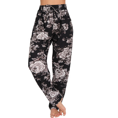 Hose Harem Aladin Ali Baba Pumphose Pluder Sommer Blumen Rose Strand Urlaub B19