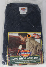 Dickies Long Sleeve Work Shirt Mens Blue Size 18 - 18 1/2 XXL 50 - 52 Scotchgard