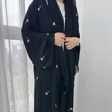 Islamic Women Muslim Open Abaya Cardigan Kimono Long Robes Dubai Turkey Dresses