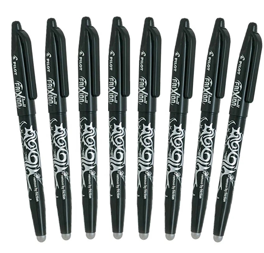 Lot de 8 stylos Roller PILOT FRIXION 07 Noir - Photo 1/1