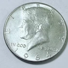 1964 Kennedy Half Dollar - 90% Silver • Circulated US Coin #6478