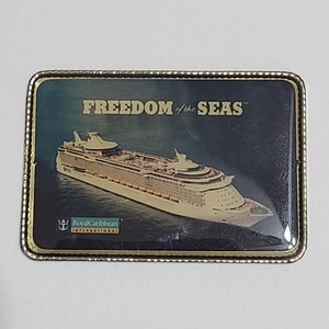 Vtg Royal Caribbean Freedom Of The Seas Cruise Ship Magnet - Metal - Early 2000s