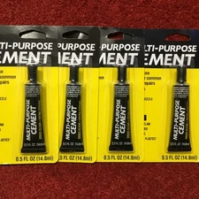 4x Multi-Purpose Cement 0.5oz tube All Purpose Glue Household Repairs 4 Pack