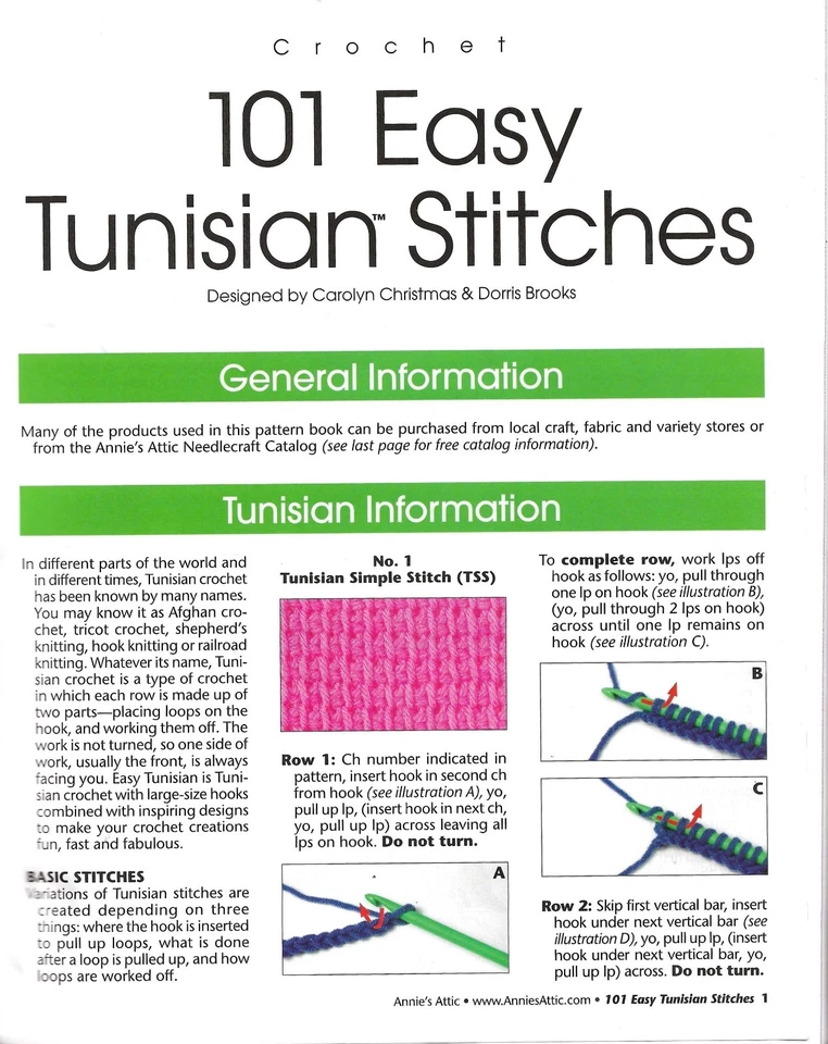 101 Easy Tunisian Stitches for Crochet by Annie's Attic Easy Tunisian Crochet - Image 2 of 4